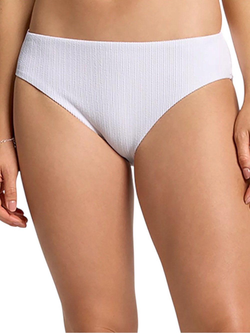 CALIA Mid Rise Swim Bottom Pure White Crinkle NWT Size XL Women’s Bikini Bottoms
